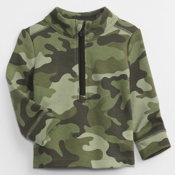 GapFit babyGap Camo Half-Zip Sweatshirt/NWT/3-6M - Picture 1 of 6